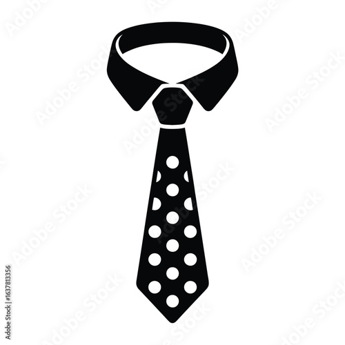 Classic polka dot necktie with collar