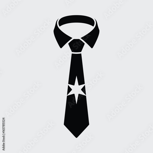 Black tie with white star emblem