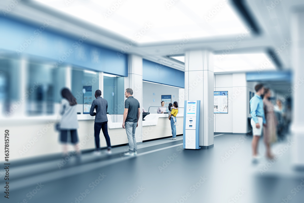 realistic scenes from a busy, modern hospital, all presented with a distinctive blur or tilt-shift effect. realistic scenes from a busy, modern hospital, all presented with a distinctive blur or tilt-shift effect.