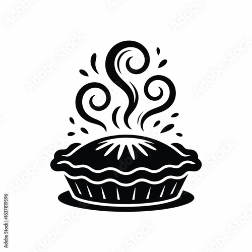 Steaming hot apple pie with flaky crust