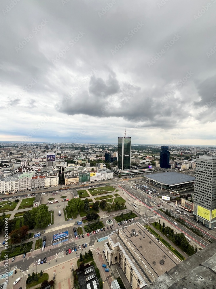 Obraz premium Warszawa widok ogólny z powietrza 