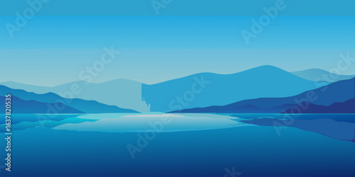 Serene ocean gradient with smooth turquoise and soft blue hues perfect for a calming banner or advertisement background design