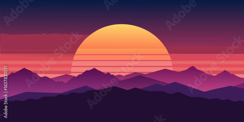 Vibrant and dreamy sunset gradient with warm orange soft pink and deep violet hues perfect for banners and advertisements