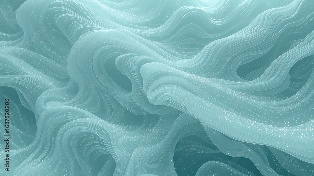 Obraz premium Subtle Wavy Texture with Sparkling Highlights, Soft Fluid Lines, Serene and Calm Flowing Material Creates a Beautiful Dreamlike Abstract Background