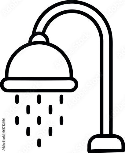 Shower outline icon vector illustration