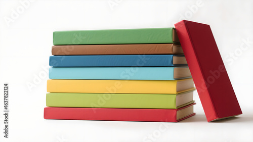stack of colorful books