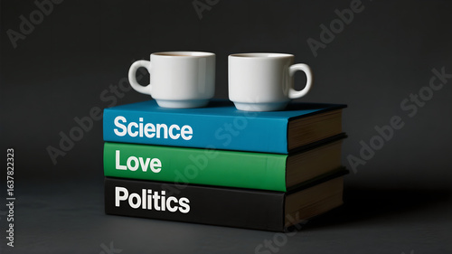 cup of coffee and books