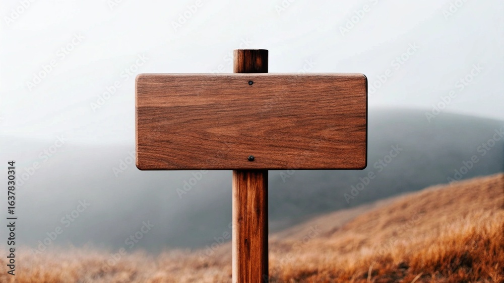 Naklejka premium Rustic Wooden Signpost in Scenic Landscape