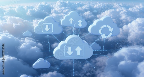 Wallpaper Mural Cloud Computing Secure Data Storage, Backup Synchronization Torontodigital.ca