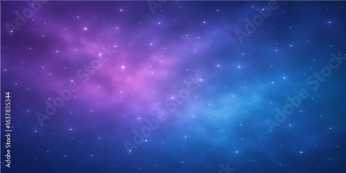 Abstract cosmic background with glowing stars and blue nebula