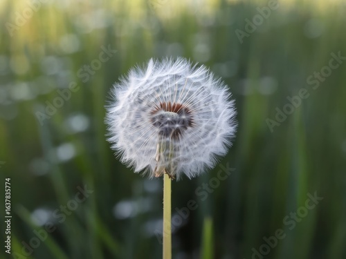 dandelion on green background