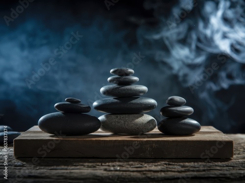 zen stones on the beach