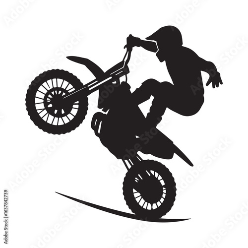 Motocross Dirt Bike Rider Stunt Silhouette