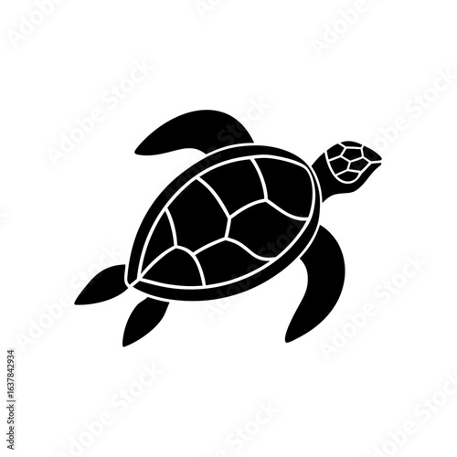 Silhouette of a turtle on transparent background