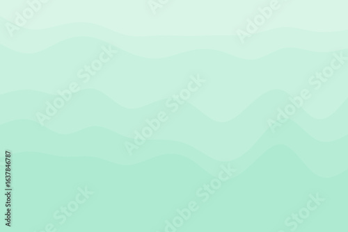 A serene and modern abstract background featuring gentle, flowing horizontal waves in varying shades of refreshing mint green, creating a calming visual effect.