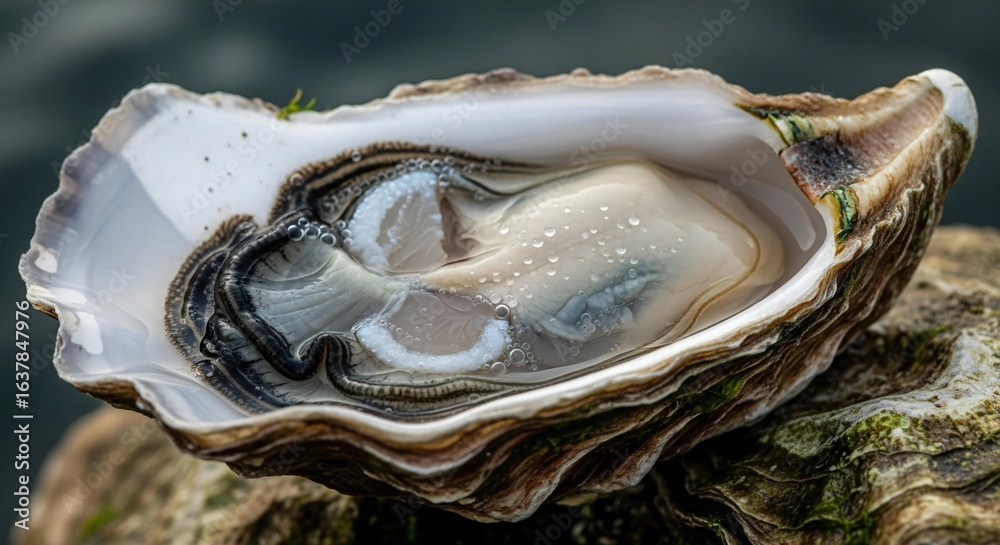 Fresh Oyster on the Half Shell Seafood Delicacy Shellfish Gourmet Fresh Oyster on the Half Shell Seafood Delicacy Shellfish Gourmet