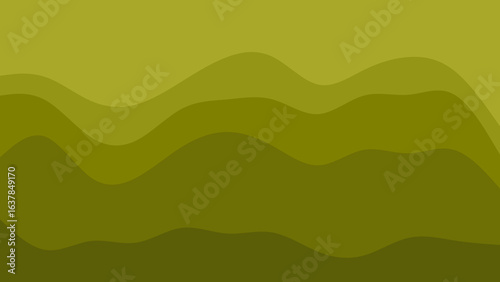 An abstract illustration features undulating layers of various green tones, creating a serene and organic background with a smooth, flowing gradient design.