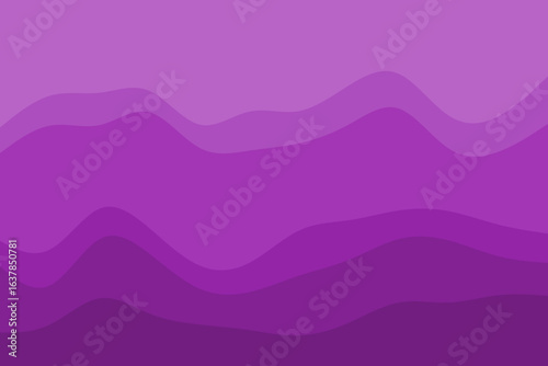 An abstract digital art background features smooth, flowing layers of purple and violet waves creating a serene and modern gradient design.