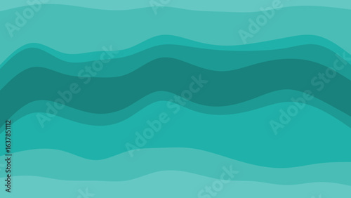 Abstract flowing waves of varying shades of teal create a serene and calming visual background.