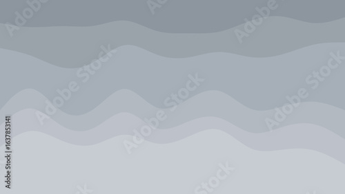 An abstract background features smooth, undulating waves in various shades of grey, creating a calming and modern gradient design.