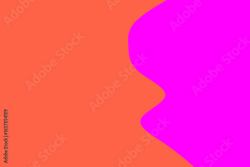 A vibrant abstract background featuring a dynamic wavy division between bold orange and bright magenta colors, creating a modern and energetic visual.