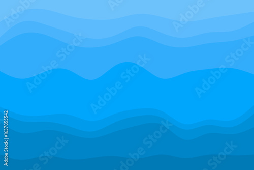 An abstract background featuring smooth, undulating layers of varying blue tones, creating a calming and fluid visual effect.
