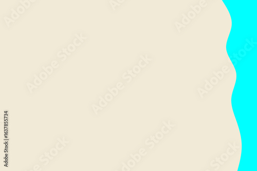 A serene abstract depiction of a sandy beach meeting the clear blue ocean waves, offering a tranquil and minimalist coastal background.