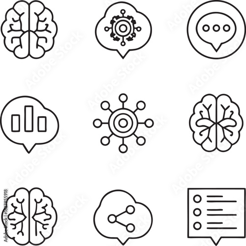Cognitive Process and Data Analysis Icons