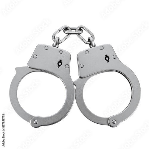 Bild auf Leinwand Metal police handcuffs for law and crime
