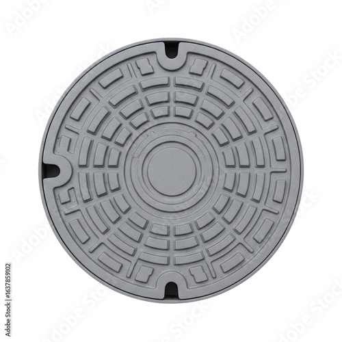 Schilderij op canvas Round metal manhole cover for street