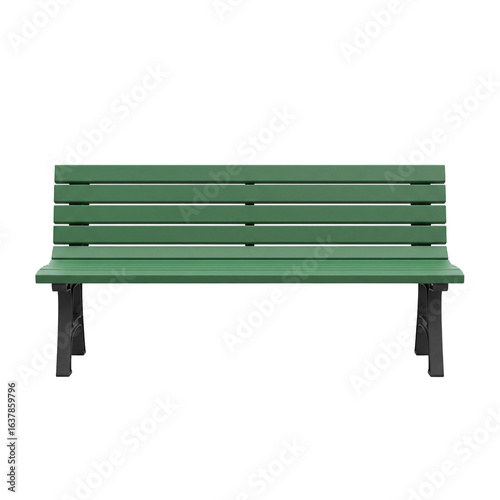 Fotografía Green park bench for outdoor seating