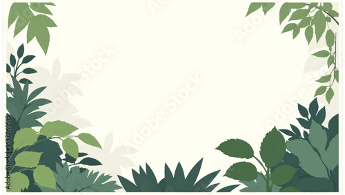 Nature-Inspired Background With Green Leaves Open Space. Minimalistic Leaf Design Background.