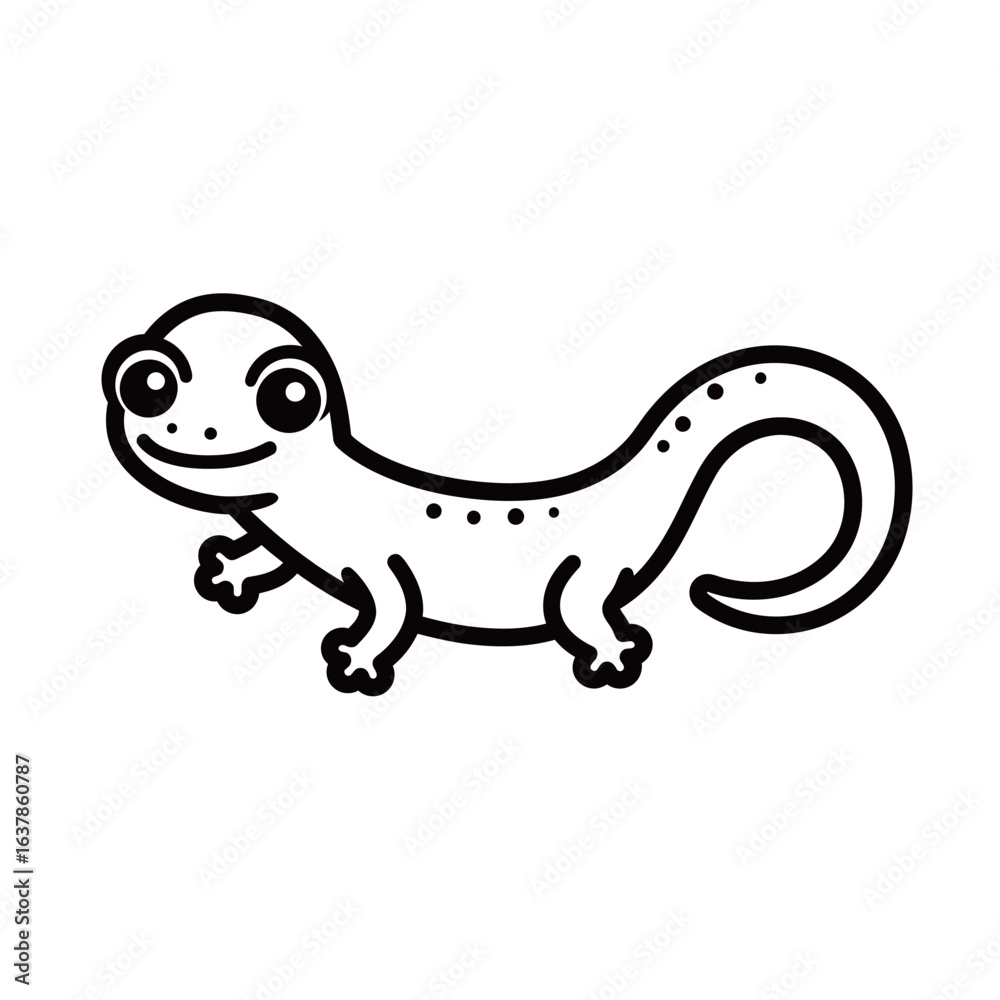 Fototapeta premium silhouette of a gecko with a white background