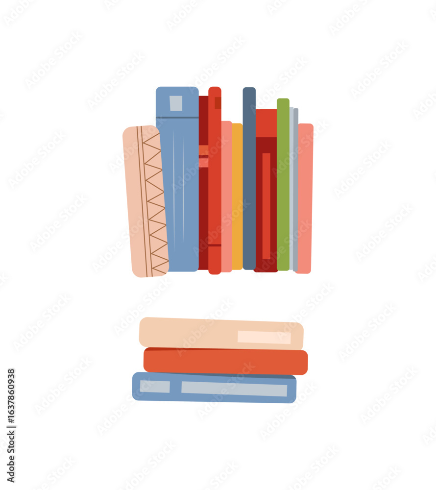 Naklejka premium Books set. Collection of books in flat style.