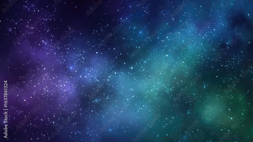 Fototapeta premium Sparkling green abstract watercolor space background