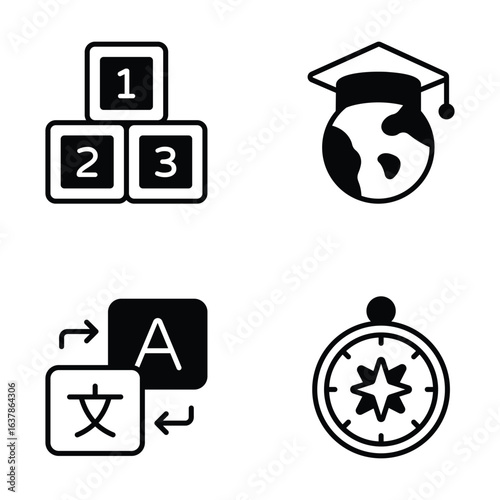 Check this amazing pack of science and school items glyph icons