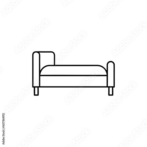 Vector art of bed icon isolated on white background