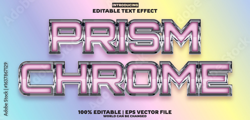 Prism Chrome editable text effect in new modern trend style