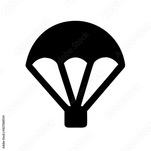 Parachute Skydiving Air Sport Safety Equipment Outline Vector Icon Design