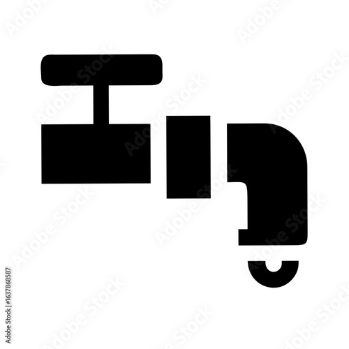 Plumbing Icon – Pipe and Water Flow Symbol