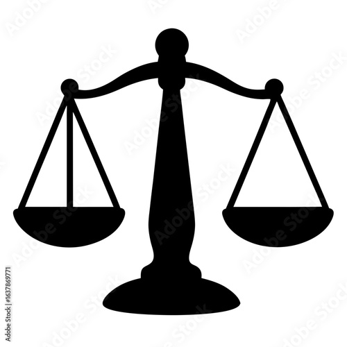 Justice scales law legal balance court symbol icon illustration vector graphic concept design