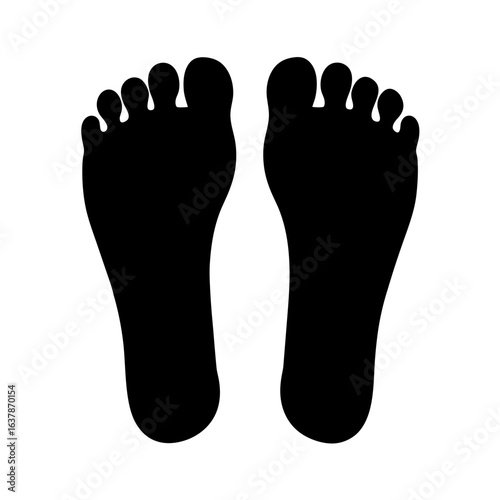 Black foot prints vector illustration for health and wellness design template isolated art