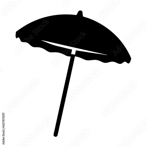 Beach umbrella icon summer vacation sunshade parasol silhouette vector illustration design