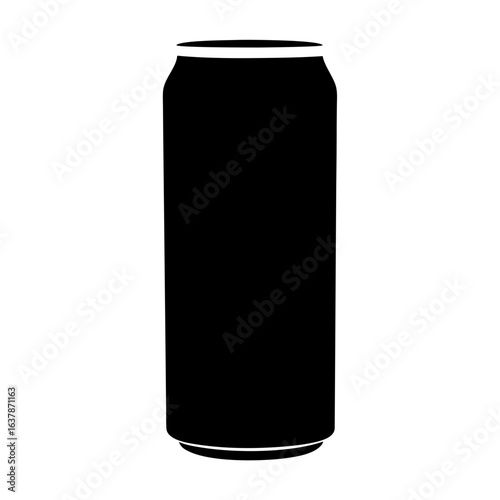 Black soda can vector illustration for beverage packaging design and drink product mockups isolated image