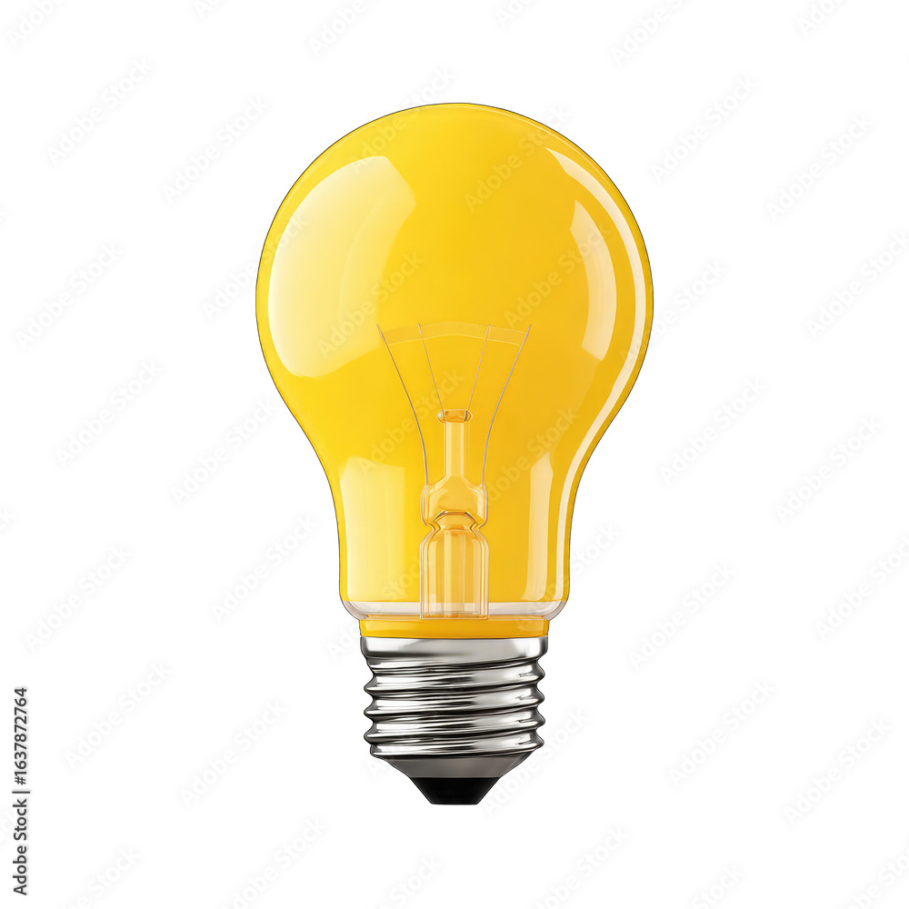 Illuminated yellow light bulb Illuminated yellow light bulb