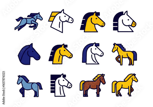 Horse images in various colors, suitable for equestrian publications, animal lover blogs, or equestrianthemed marketing materials. Vibrant and diverse collection.