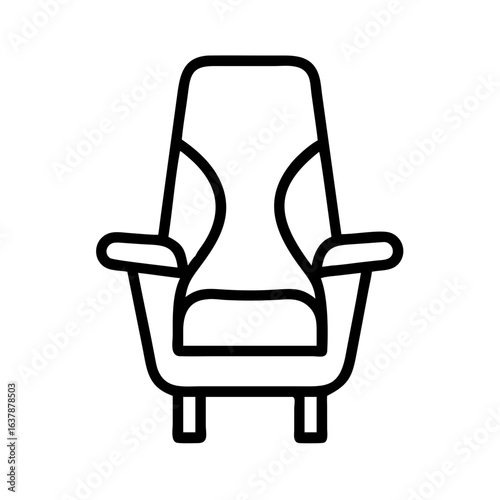 Simple line art of a comfortable armchair in minimalist style  
