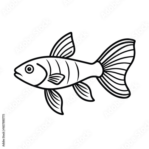 guppy fish vector illustration on white background