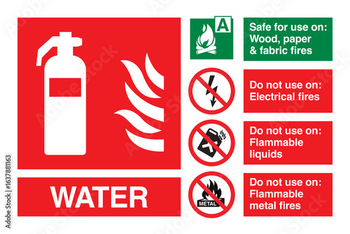Water Fire Extinguisher Sign Vector