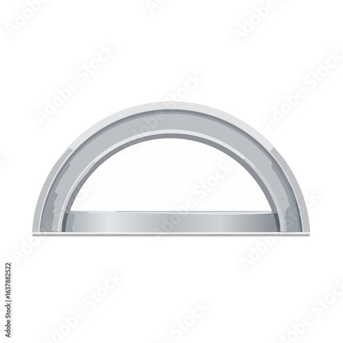 Archway Structure Perspective Silver Metallic Finish Display Shelf Space